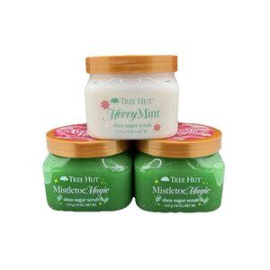 Tree Hut Merry Mint & (2) Mistletoe Magic Shea Sugar Scrub Limited Edition 18oz